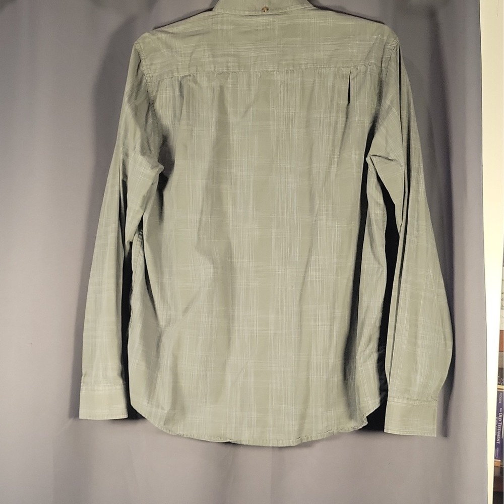 Haggar Men's LT Plaid Gray Woven Cotton/Poly Button-Down Shirt Pockets - Picture 9 of 13